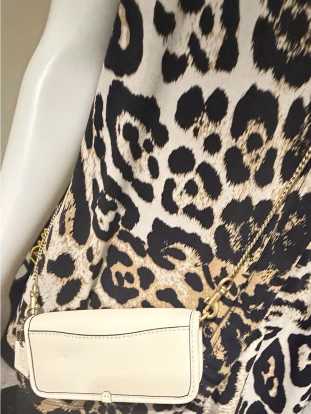NWOT Coach Glovetanned Leather Mini Dinky Bag Chain Crossbody NWT CZ108 in Chalk - Picture 6 of 8